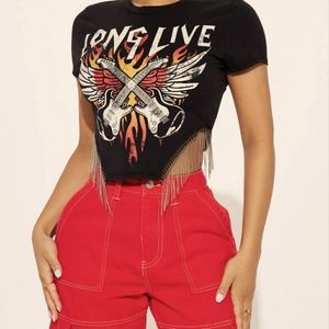 Fashion Nova Long Live Rock N Roll- Black Size Large